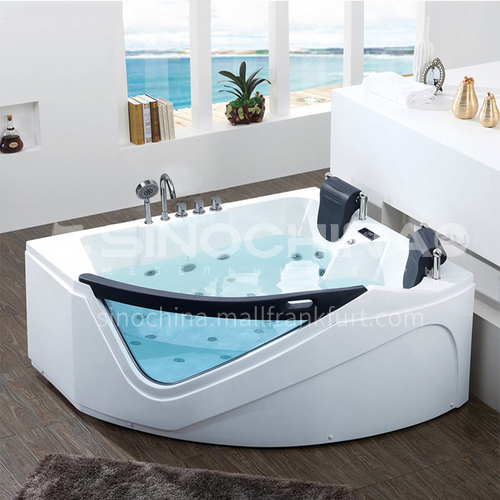 Acrylic corner surfing jacuzzi bathtub against the wall home triangular bathroom soaking bathtub AO-6081